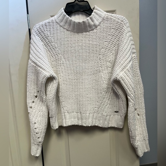 Hollister Sweaters - Hollister white crochet sweater, XS